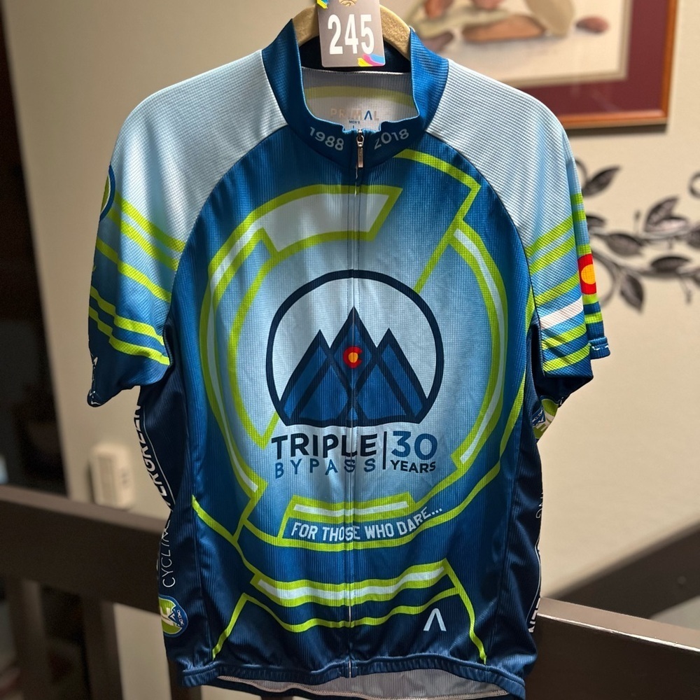 Primal Blue and Green Men's Cycling Jersey Size Large #245DAGO